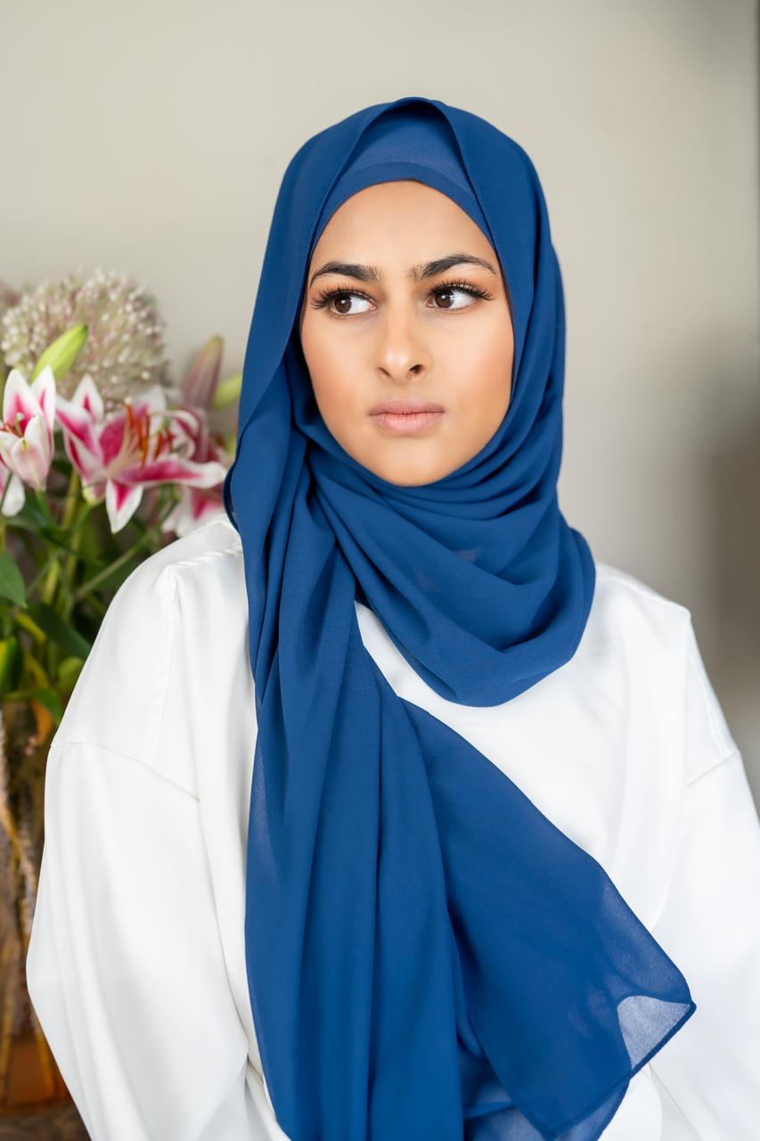 Cobalt Chiffon Scarf