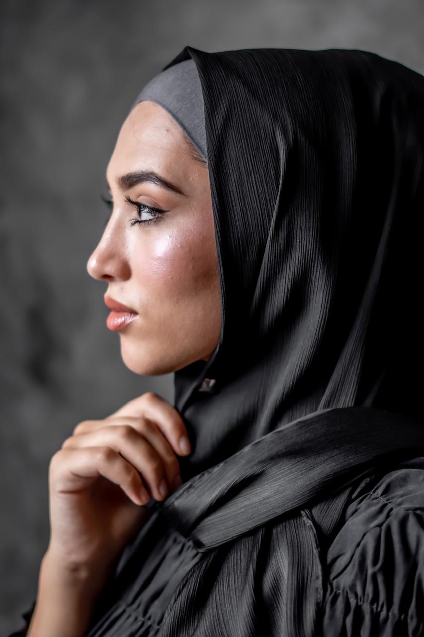 Black Glam Satin Scarf