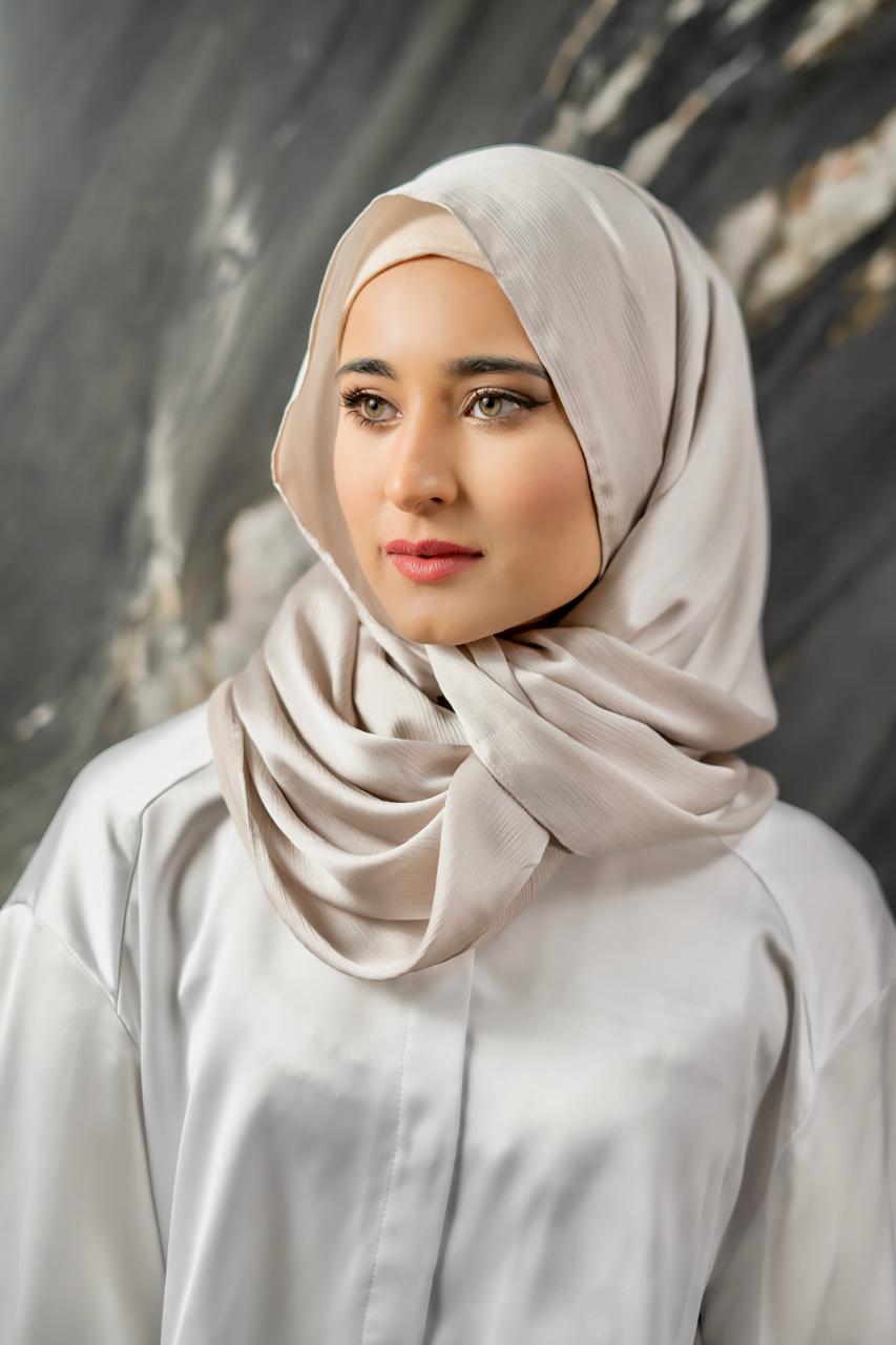 Silver Glam Satin Scarf