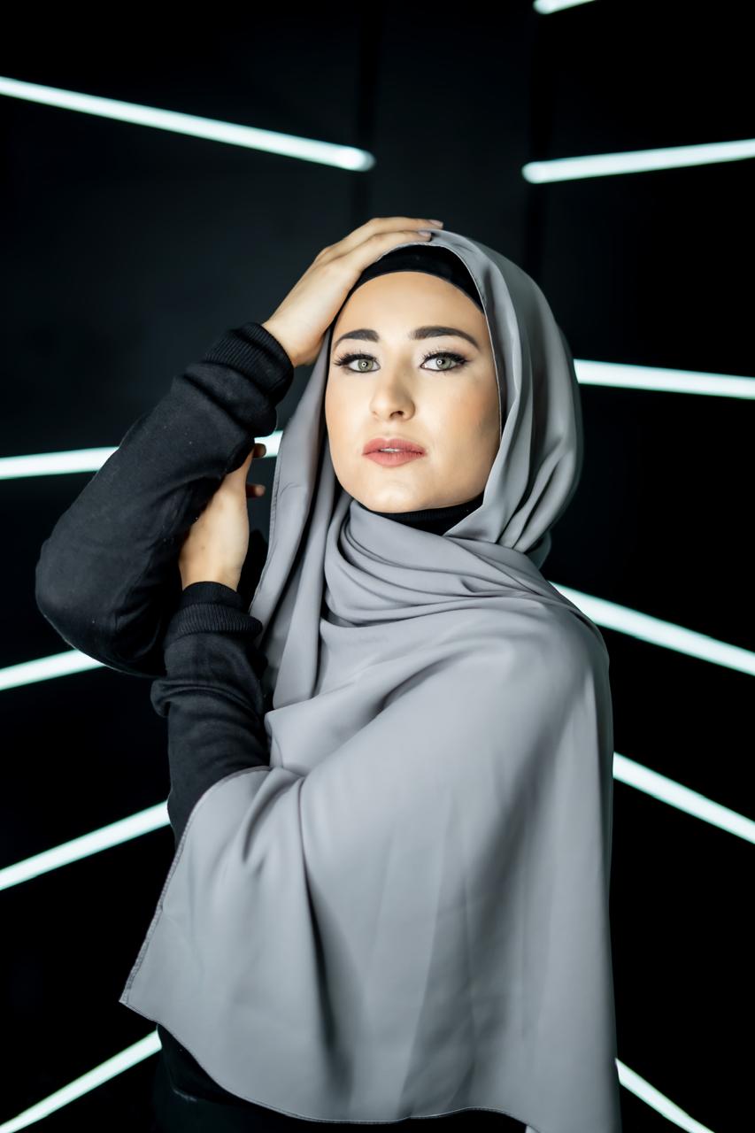 Satin Lux Scarf Pewter