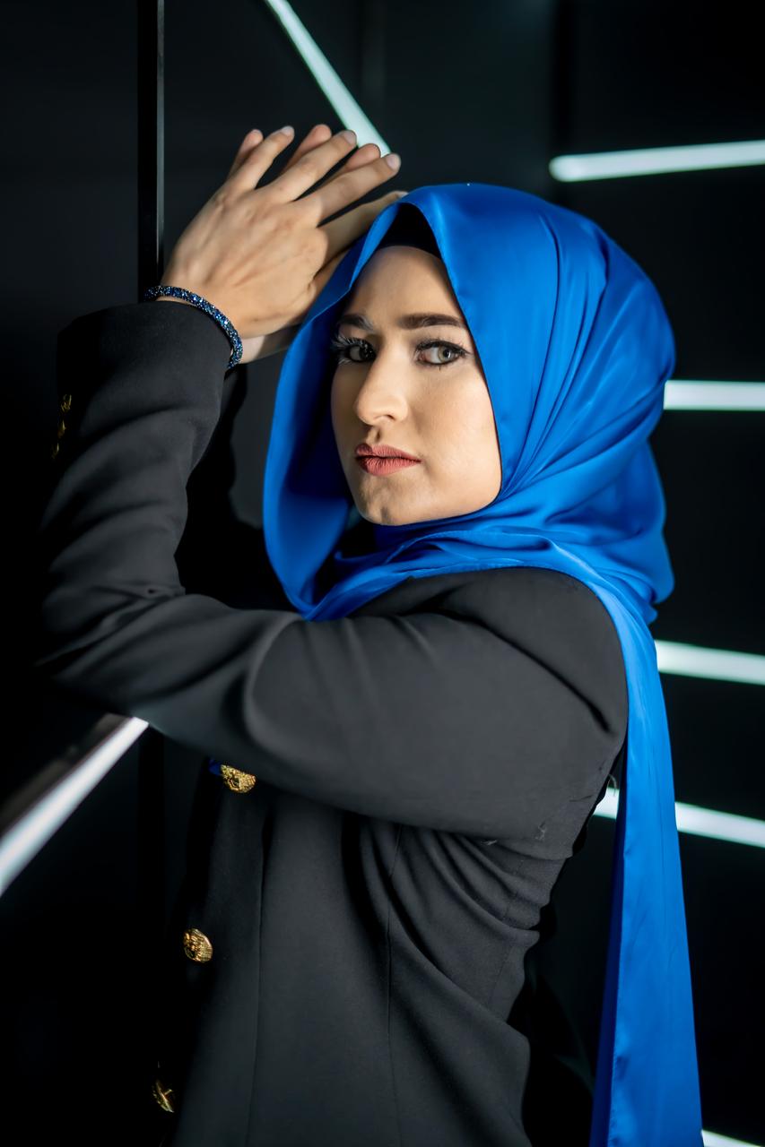 Satin Lux Scarf Sapphire 