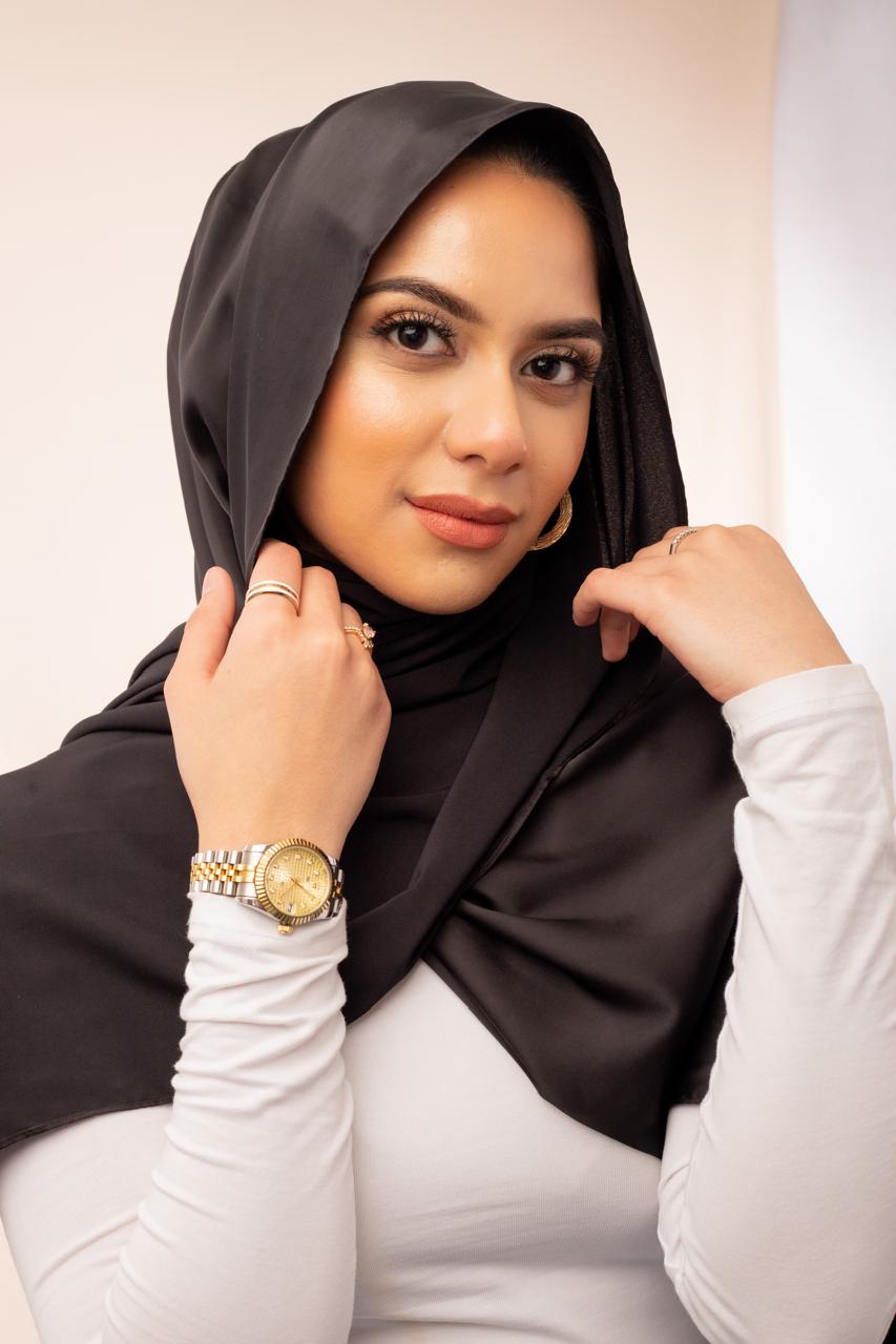 Satin Lux Scarf Onyx