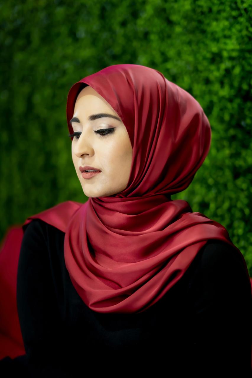 Satin Lux Scarf Ruby