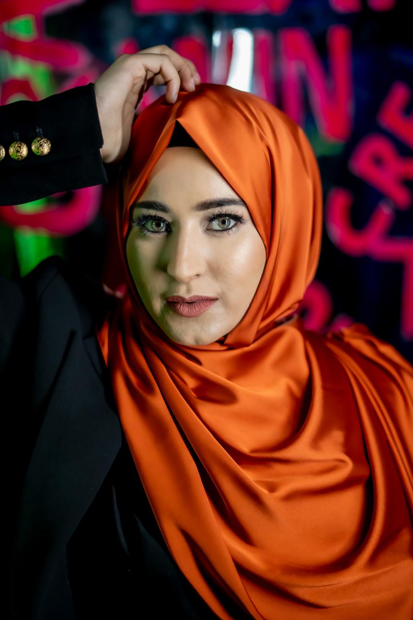 Satin Lux Scarf Rust