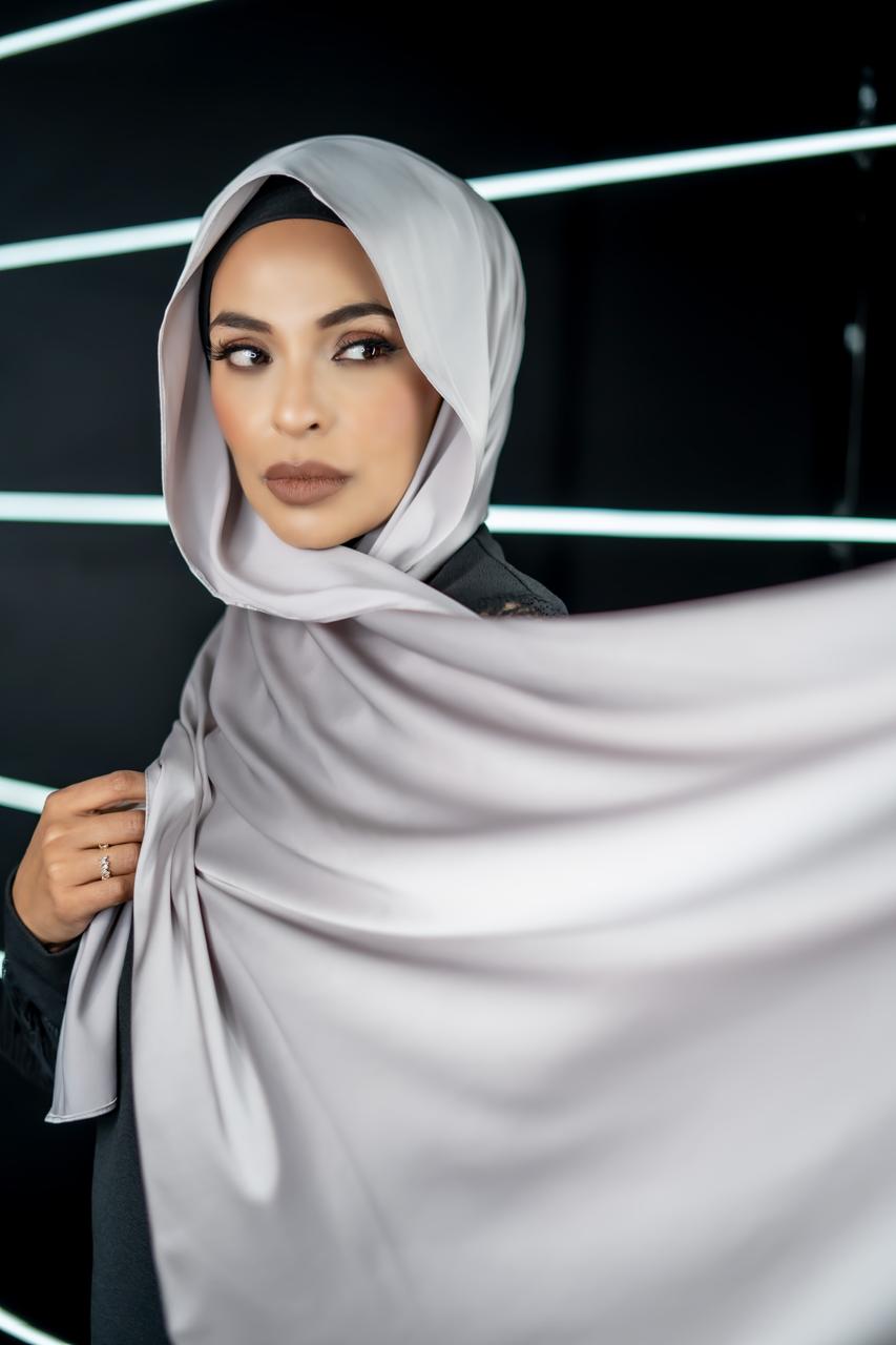 Satin Lux Scarf Silver